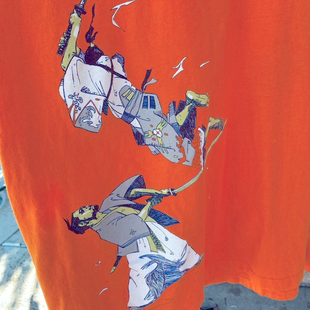 Orange samurai t shirt size xl threadless